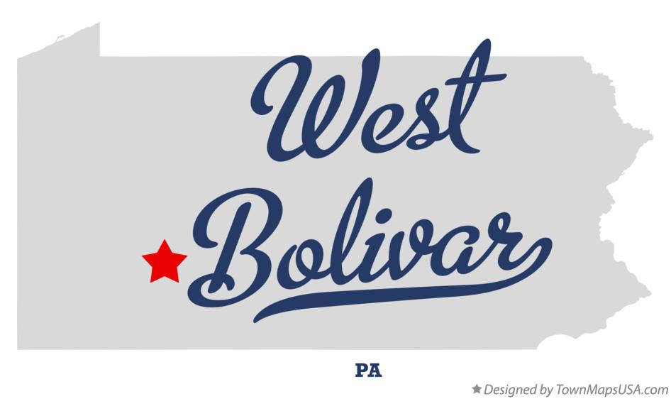 Map of West Bolivar Pennsylvania PA