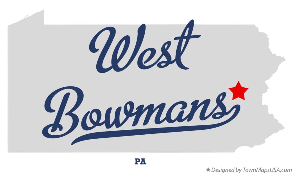 Map of West Bowmans Pennsylvania PA