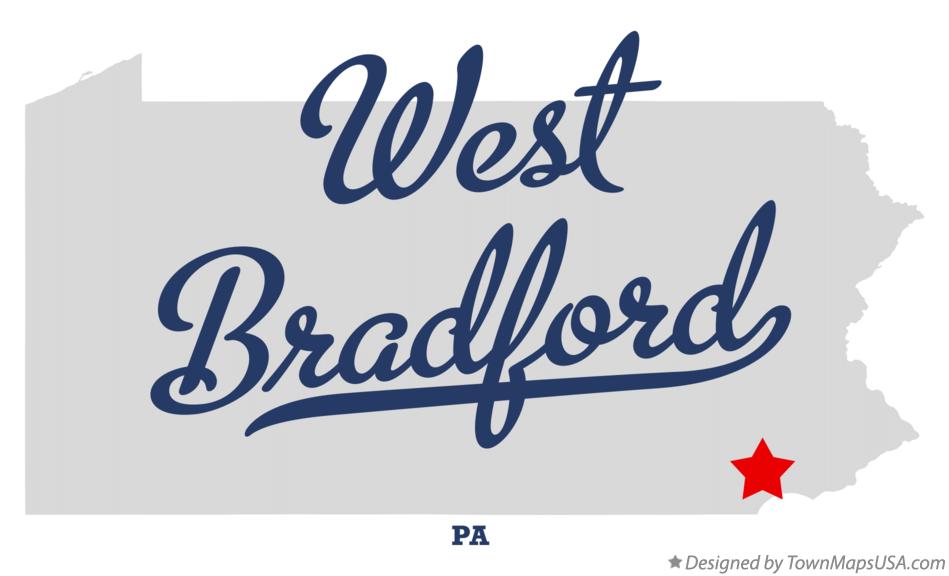 Map of West Bradford Pennsylvania PA