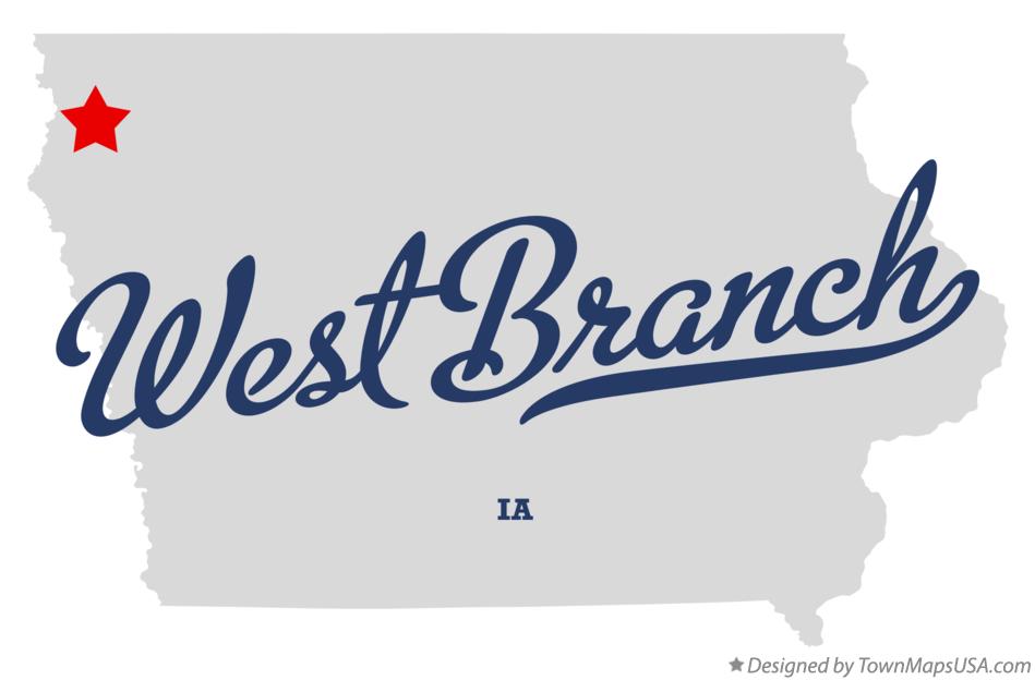 Map of West Branch Iowa IA