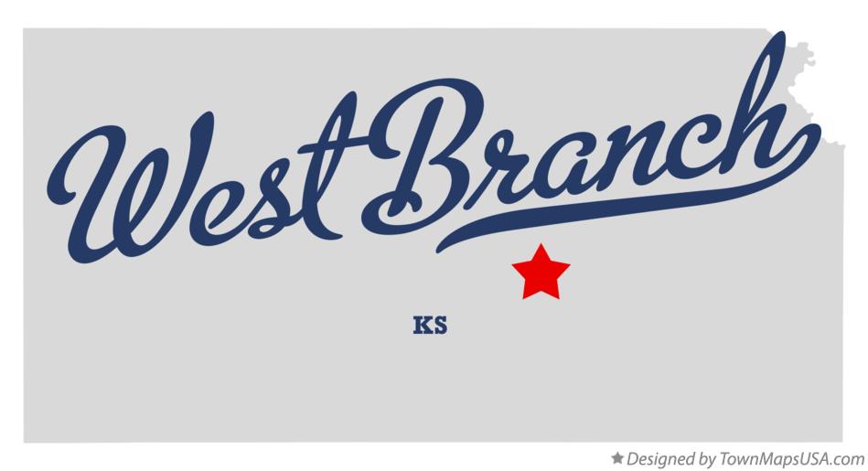 Map of West Branch Kansas KS