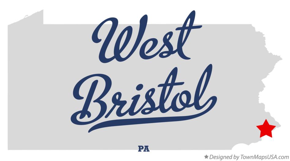 Map of West Bristol Pennsylvania PA