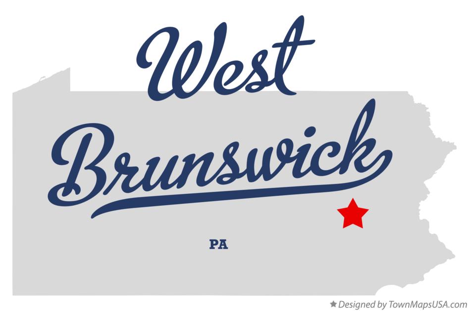Map of West Brunswick Pennsylvania PA