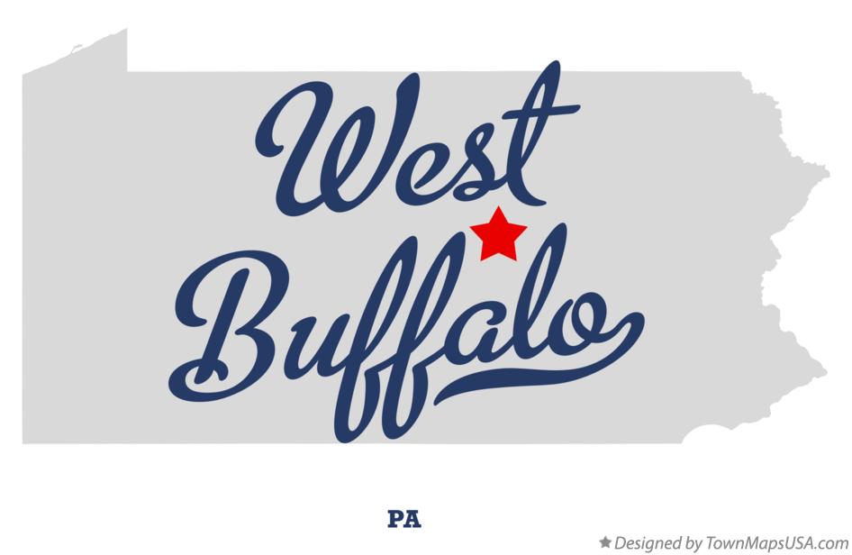 Map of West Buffalo Pennsylvania PA