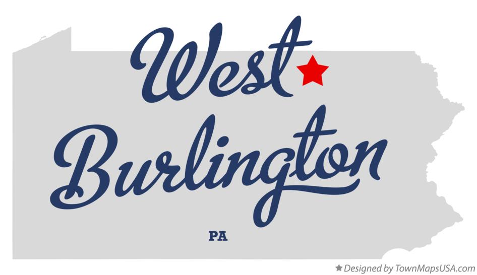 Map of West Burlington Pennsylvania PA