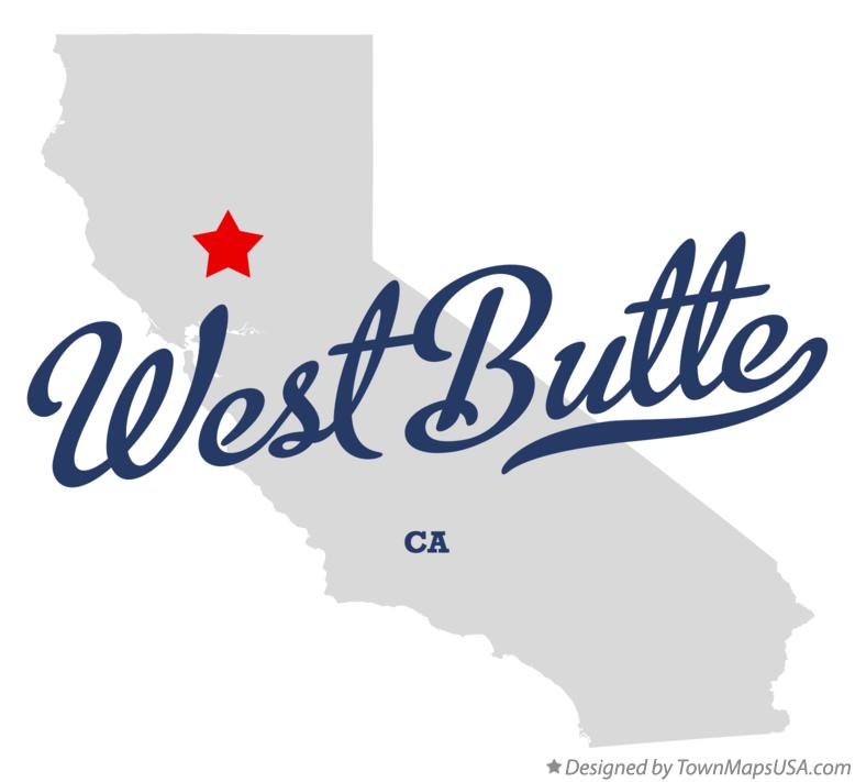 Map of West Butte California CA