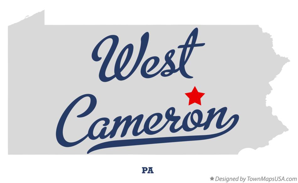Map of West Cameron Pennsylvania PA