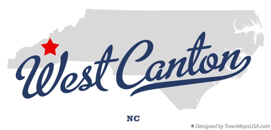 Map of West Canton North Carolina NC
