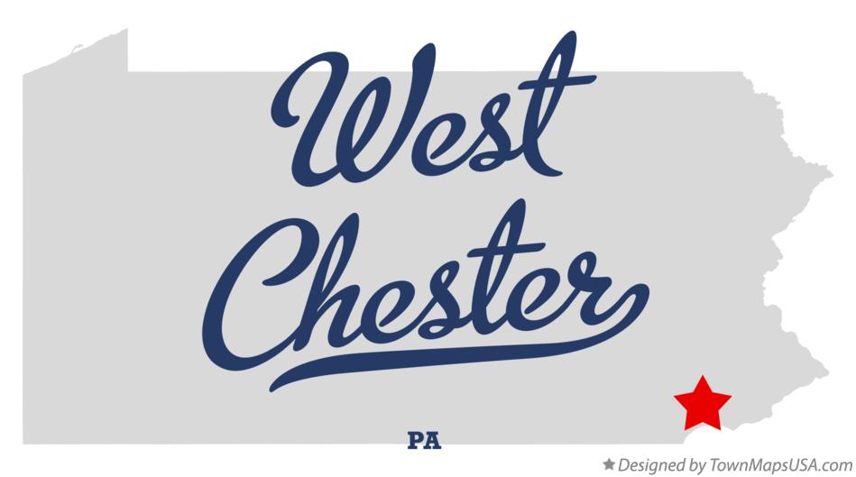 Map of West Chester Pennsylvania PA