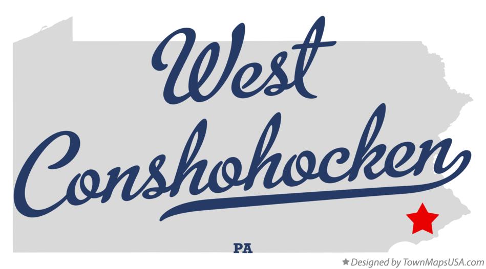 Map of West Conshohocken Pennsylvania PA