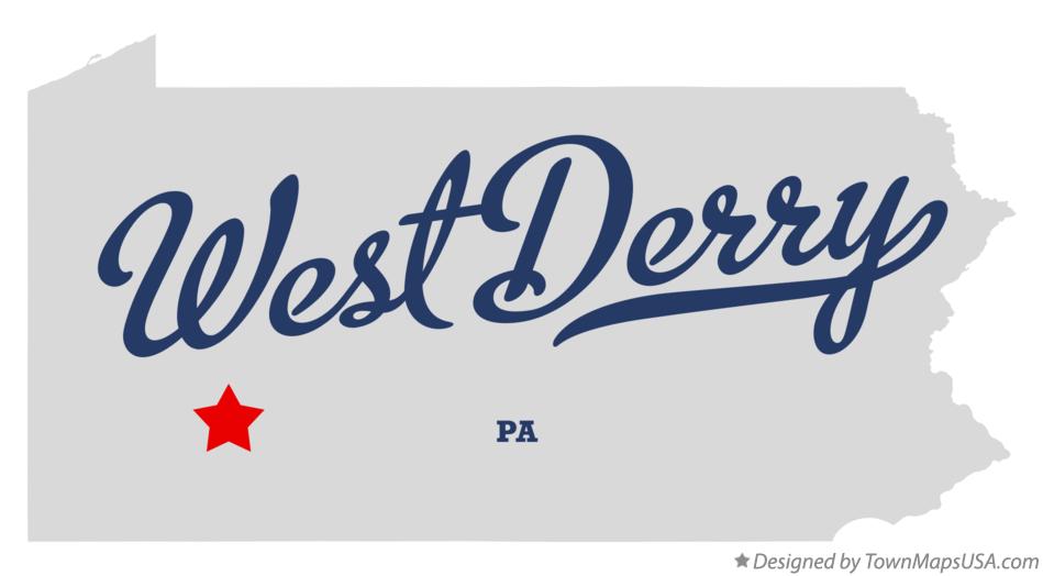 Map of West Derry Pennsylvania PA