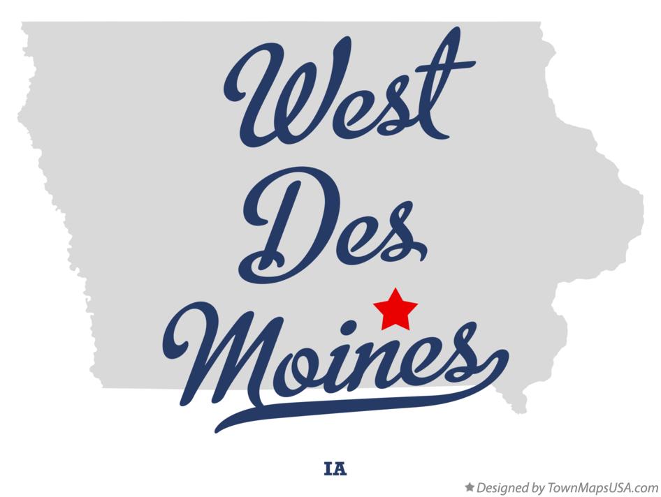 Map of West Des Moines Iowa IA