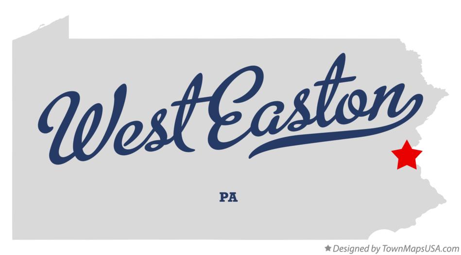 Map of West Easton Pennsylvania PA