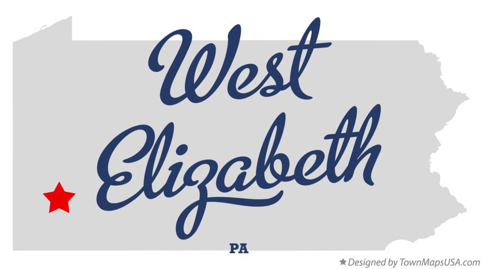 Map of West Elizabeth Pennsylvania PA