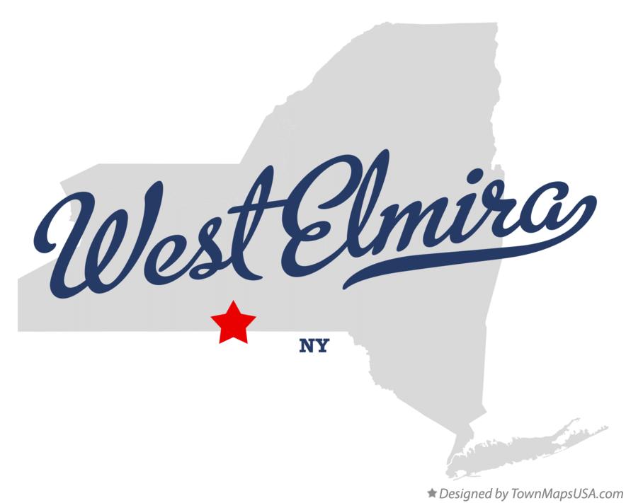 Map of West Elmira New York NY