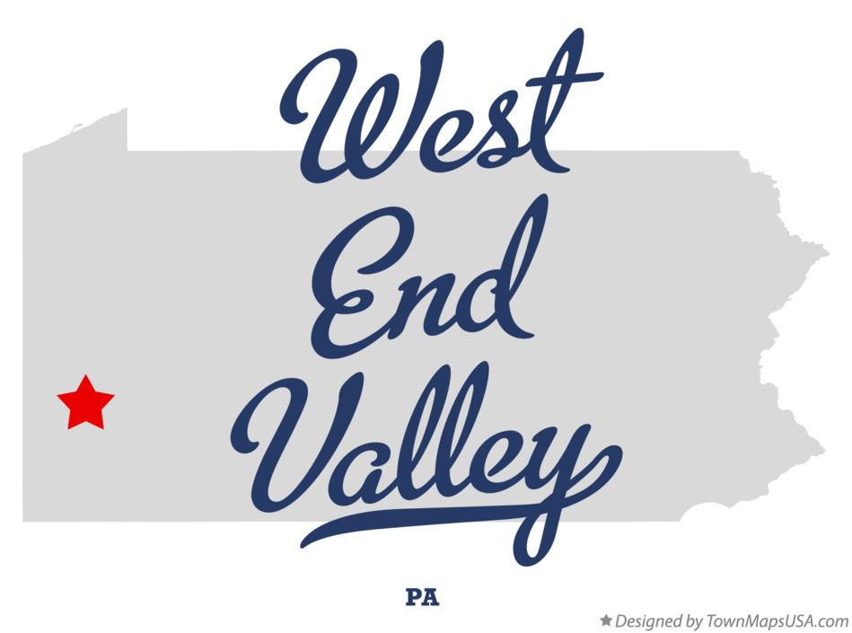 Map of West End Valley Pennsylvania PA