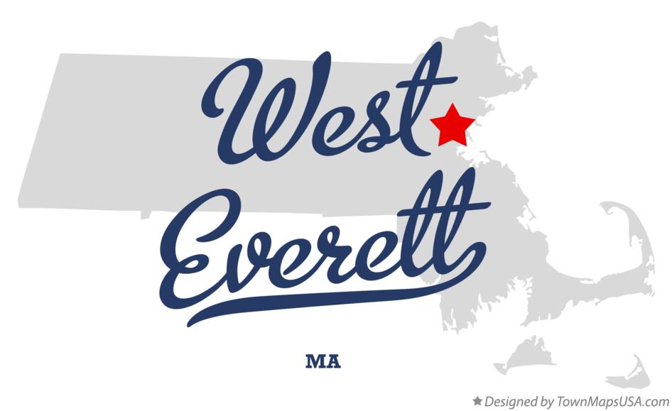 Map of West Everett Massachusetts MA