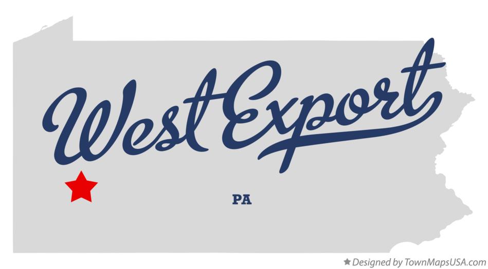 Map of West Export Pennsylvania PA