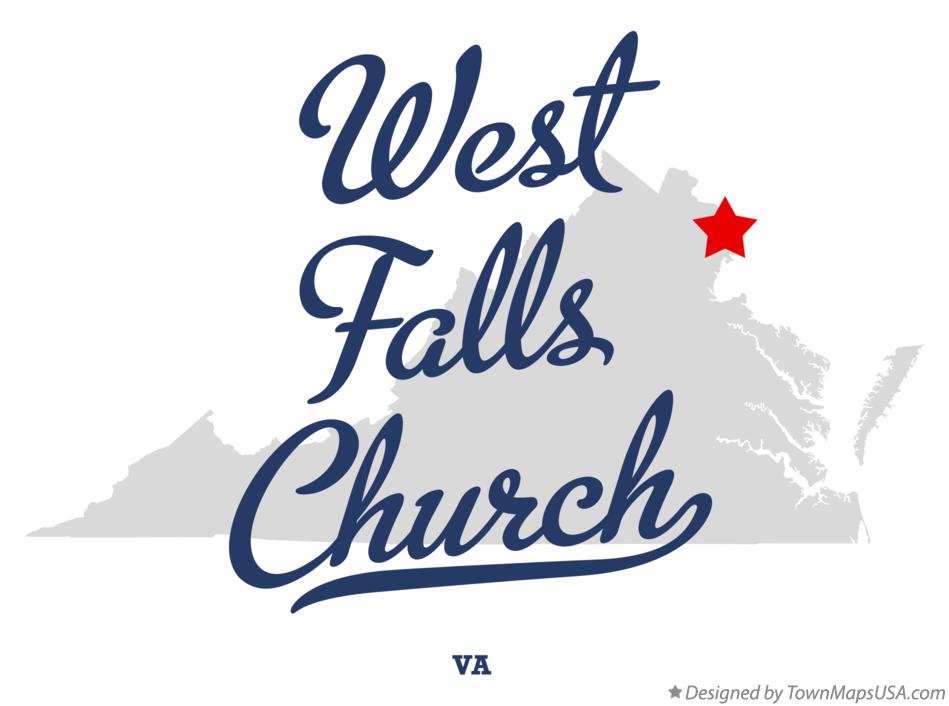 Map of West Falls Church Virginia VA
