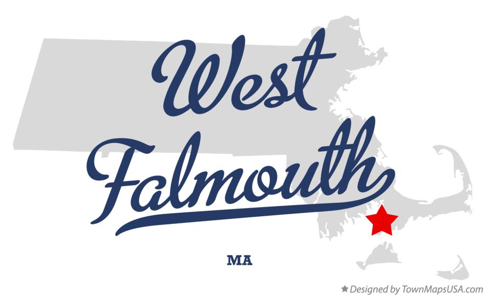 Map of West Falmouth Massachusetts MA