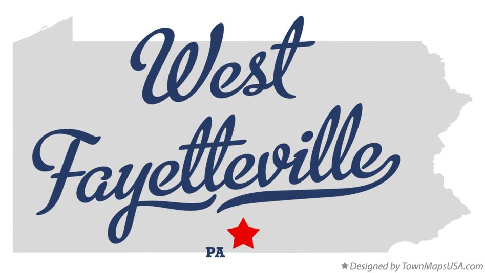 Map of West Fayetteville Pennsylvania PA