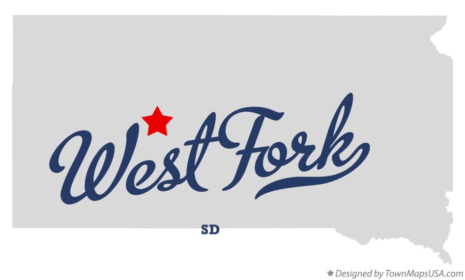 Map of West Fork South Dakota SD