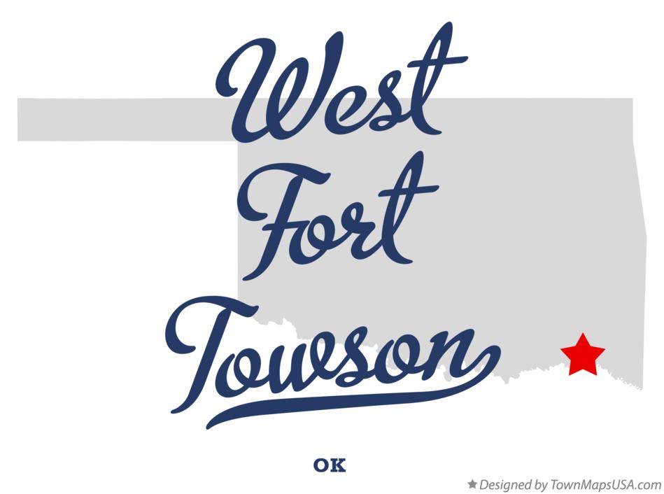Map of West Fort Towson Oklahoma OK