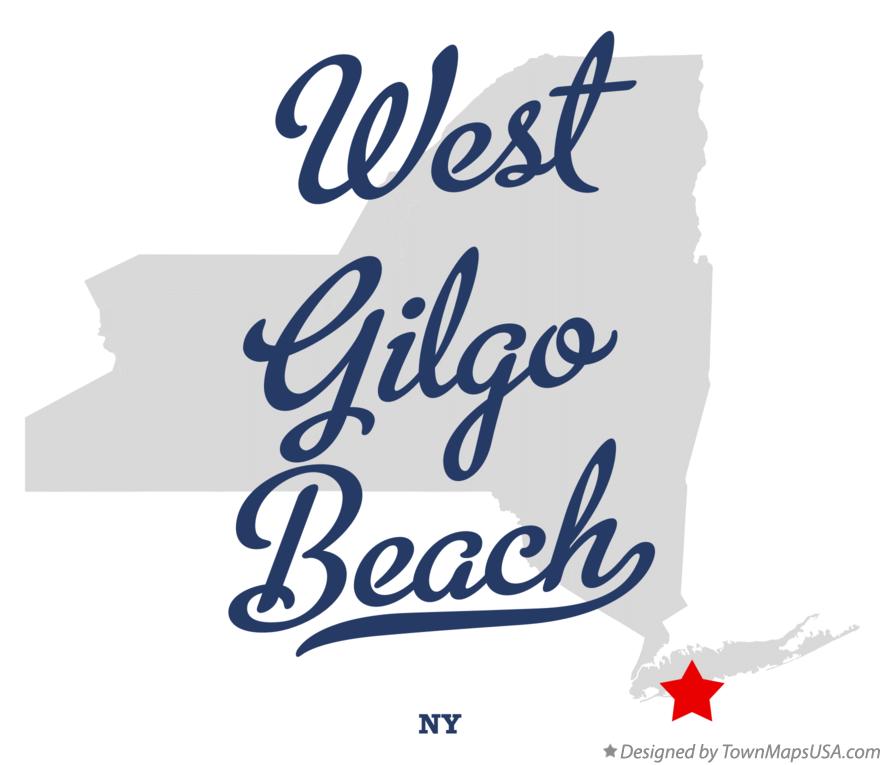 Map of West Gilgo Beach New York NY