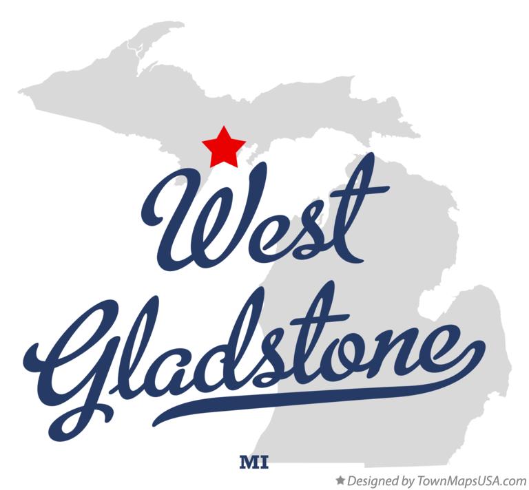 Map of West Gladstone Michigan MI