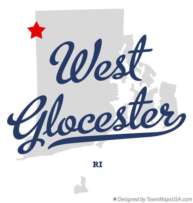 Map of West Glocester Rhode Island RI