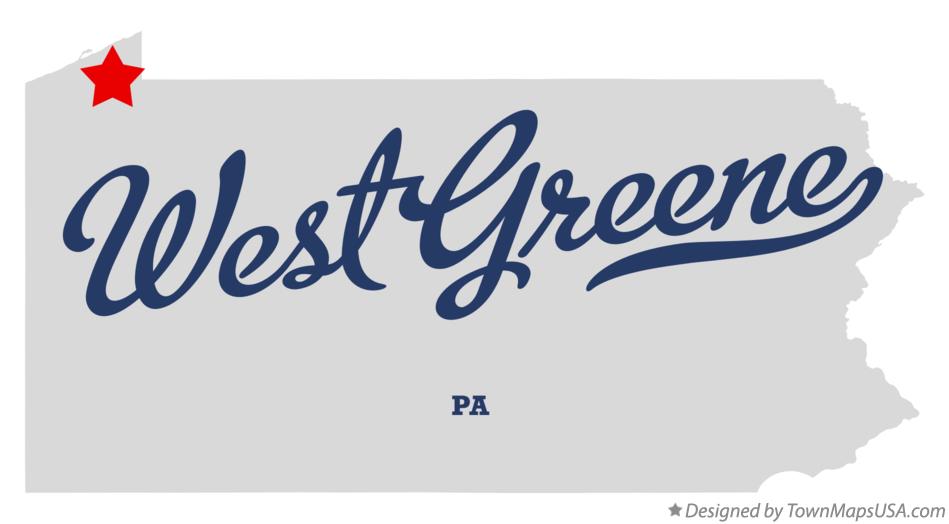 Map of West Greene Pennsylvania PA