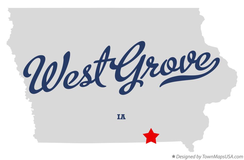 Map of West Grove Iowa IA