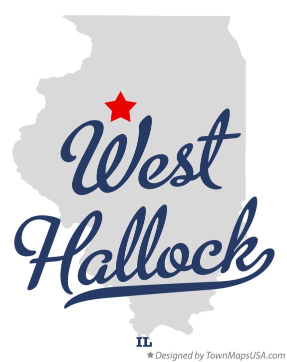 Map of West Hallock Illinois IL