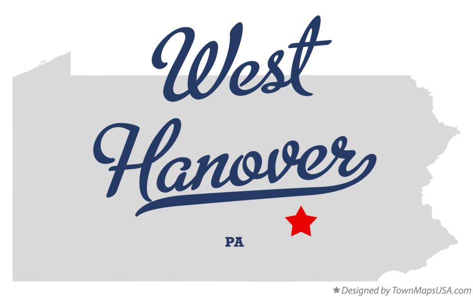 Map of West Hanover Pennsylvania PA
