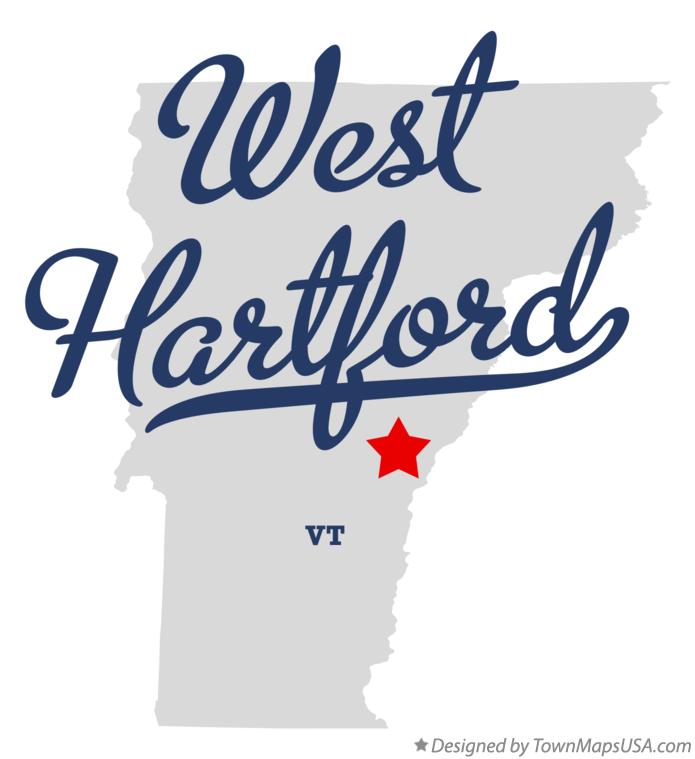 Map of West Hartford Vermont VT