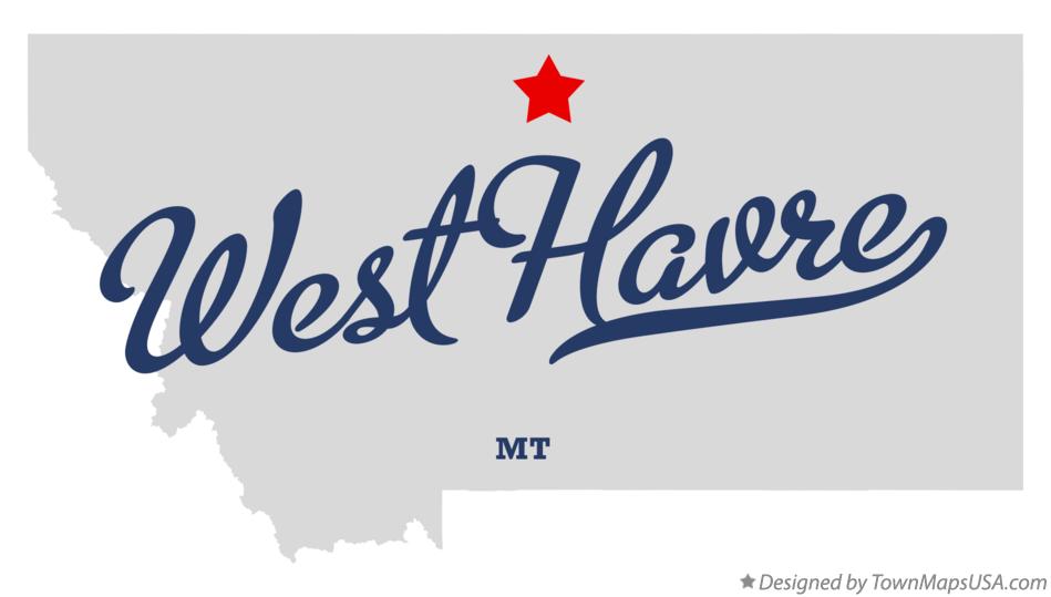 Map of West Havre Montana MT