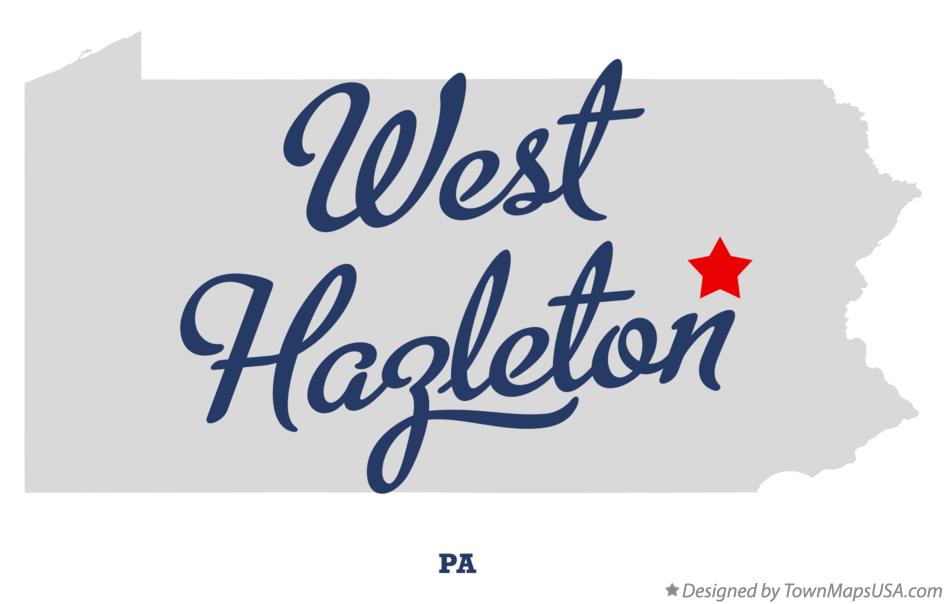 Map of West Hazleton Pennsylvania PA