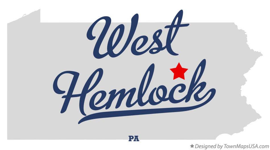 Map of West Hemlock Pennsylvania PA