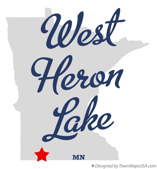 Map of West Heron Lake Minnesota MN