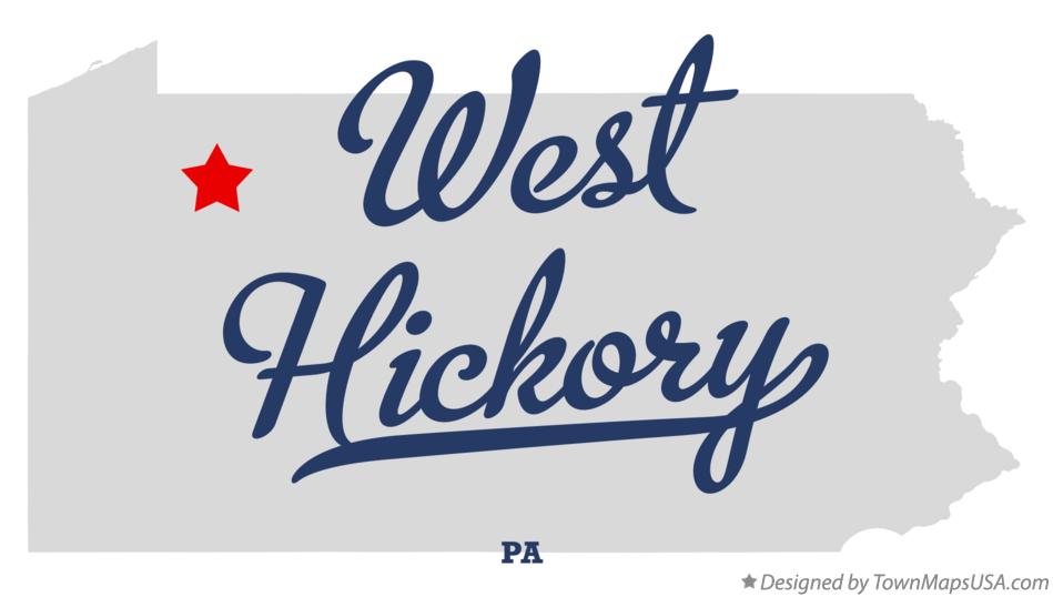 Map of West Hickory Pennsylvania PA