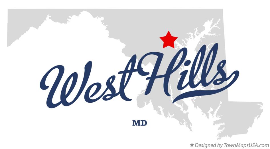 Map of West Hills Maryland MD