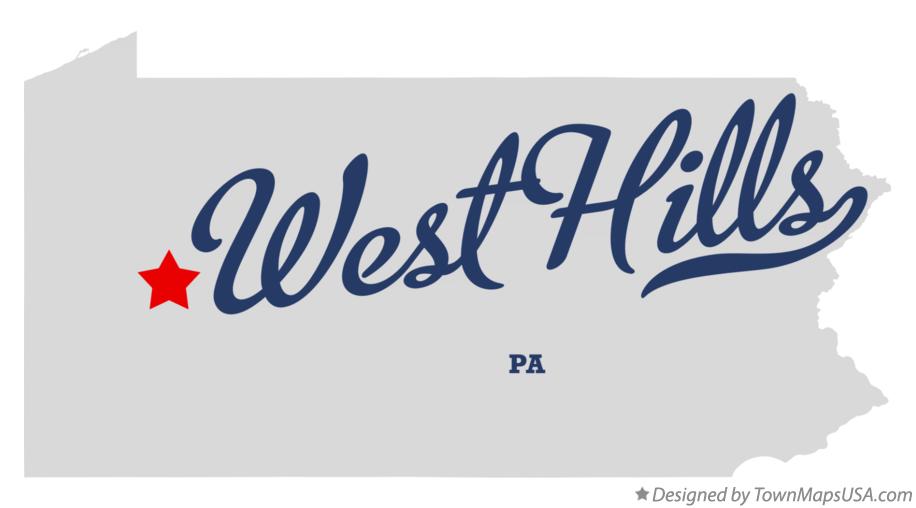 Map of West Hills Pennsylvania PA