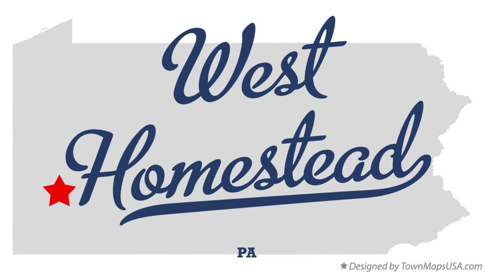 Map of West Homestead Pennsylvania PA