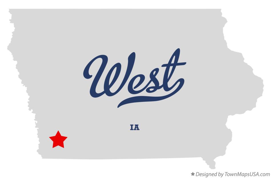 Map of West Iowa IA