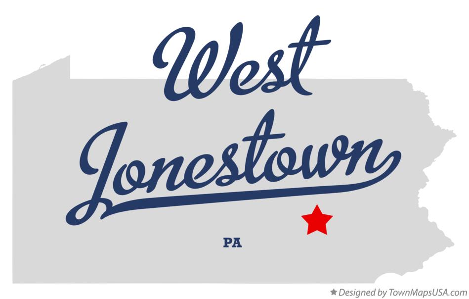 Map of West Jonestown Pennsylvania PA