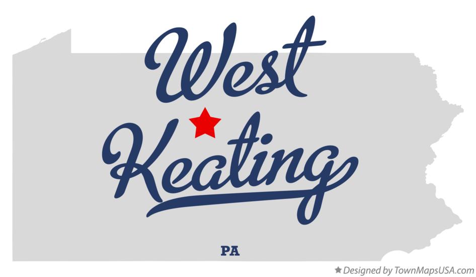 Map of West Keating Pennsylvania PA