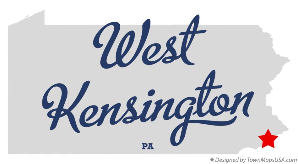 Map of West Kensington Pennsylvania PA