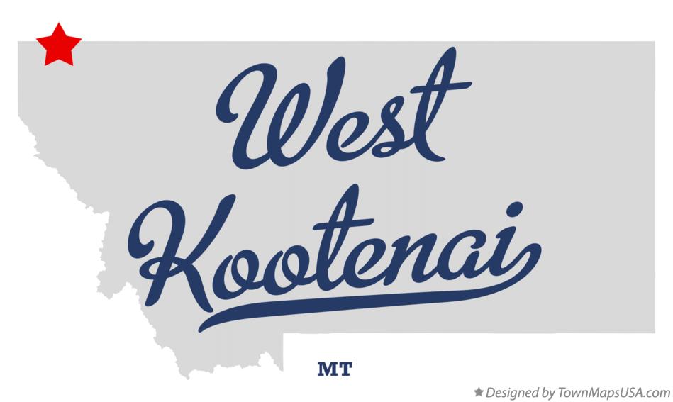 Map of West Kootenai Montana MT