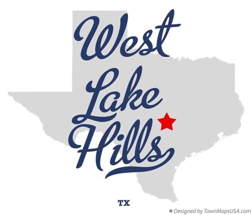 Map of West Lake Hills Texas TX
