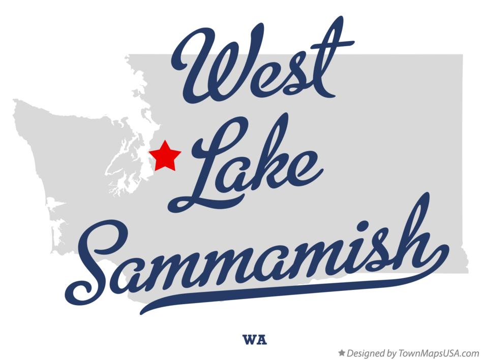 Map of West Lake Sammamish Washington WA